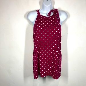 Banana Republic Factory red polka dot tie sleeveless blouse size medium